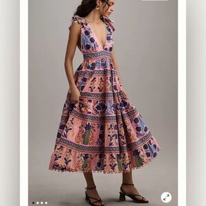 Farm Rio pink seashell dress